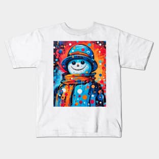 Pop Art Snowman Kids T-Shirt